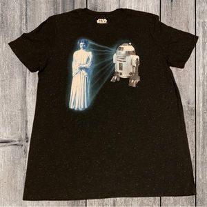 Star Wars R2-D2 Princess Leia Shirt Nerdy Comics Space Design Carrie Fisher